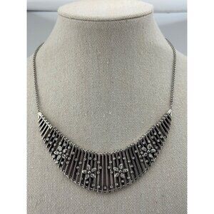 Brighton American Beauty Crystal Flower Silver Tone‎ Necklace